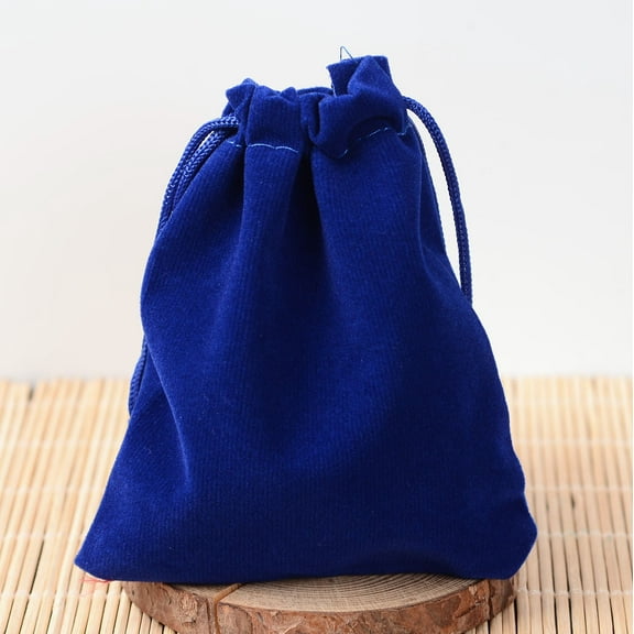 Velvet Pouches Gift Bags Rectangle Dark Blue 12x10cm