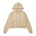 thumbnail image 3 of cocolona Womens Cropped Workout Hoodies Casual Long Sleeve Pullover Hooded Fall Sweatshirts Tops, 3 of 7