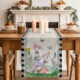 thumbnail image 2 of Table Runner 72 Inches Long for Kitchen Dining, Easter Dresser Scarf Farmhouse, Dining Table Decorations for Wedding/Parties, Country Rabbits Eggs Floral Leaves Butterfly Plaid 13 x 72 In, 2 of 8