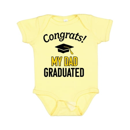 

Inktastic Congrats! My Dad Graduated with Cap Gift Baby Boy or Baby Girl Bodysuit
