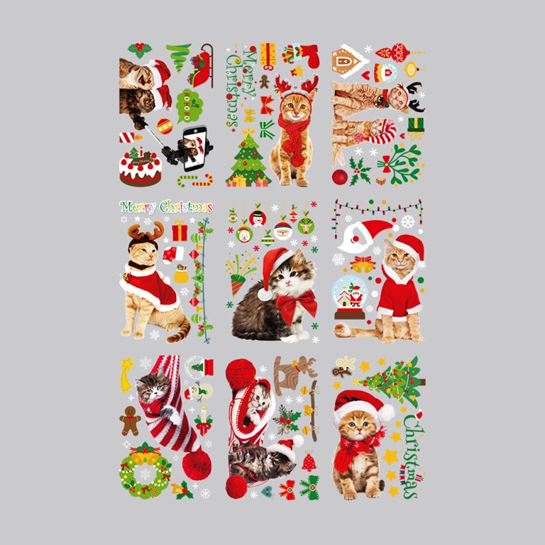 Cute Animal Christmas Tree Stickers