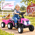 thumbnail image 6 of TLSUNNY 6V Kids Ride On Tractor, Battery Powered Vehicle with Detachable Trailer, Lights, Music Player, Horn, Pedal Drive, 6 of 9