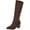 Brown Boots for Women, variant on hopeusnice Women Knee High Stretch Boots With Pointed Toe Chunky Heel Suede Upper Pull On Design For Fashion And Evening Occasions Black 36