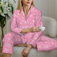 thumbnail image 6 of Lsque Snowflake pink backgrounds Pattern Long Sleeve Pajama Set for Women - Soft 2-Piece Sleepwear and Loungewear Set with Pockets, Comfy Nightwear-, 6 of 7