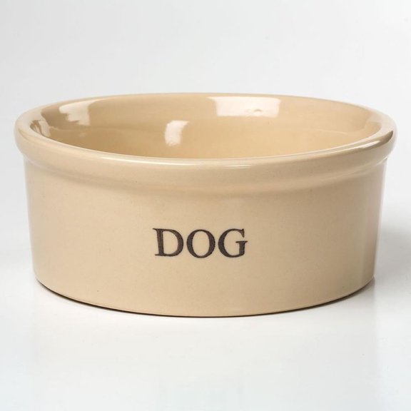 Ohio Stoneware Dog Food Crock Bowl Feeder Dish Labeled Dog Bristol 9 in