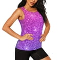 thumbnail image 2 of Fotbe Purple Glitter Blusas Sin Mangas para Mujer – Estilo Casual, Corte Suelto, Slim-Fit, Cuello Redondo Deportivo, Tops de Verano para Gimnasio y Yoga-Small, 2 of 7