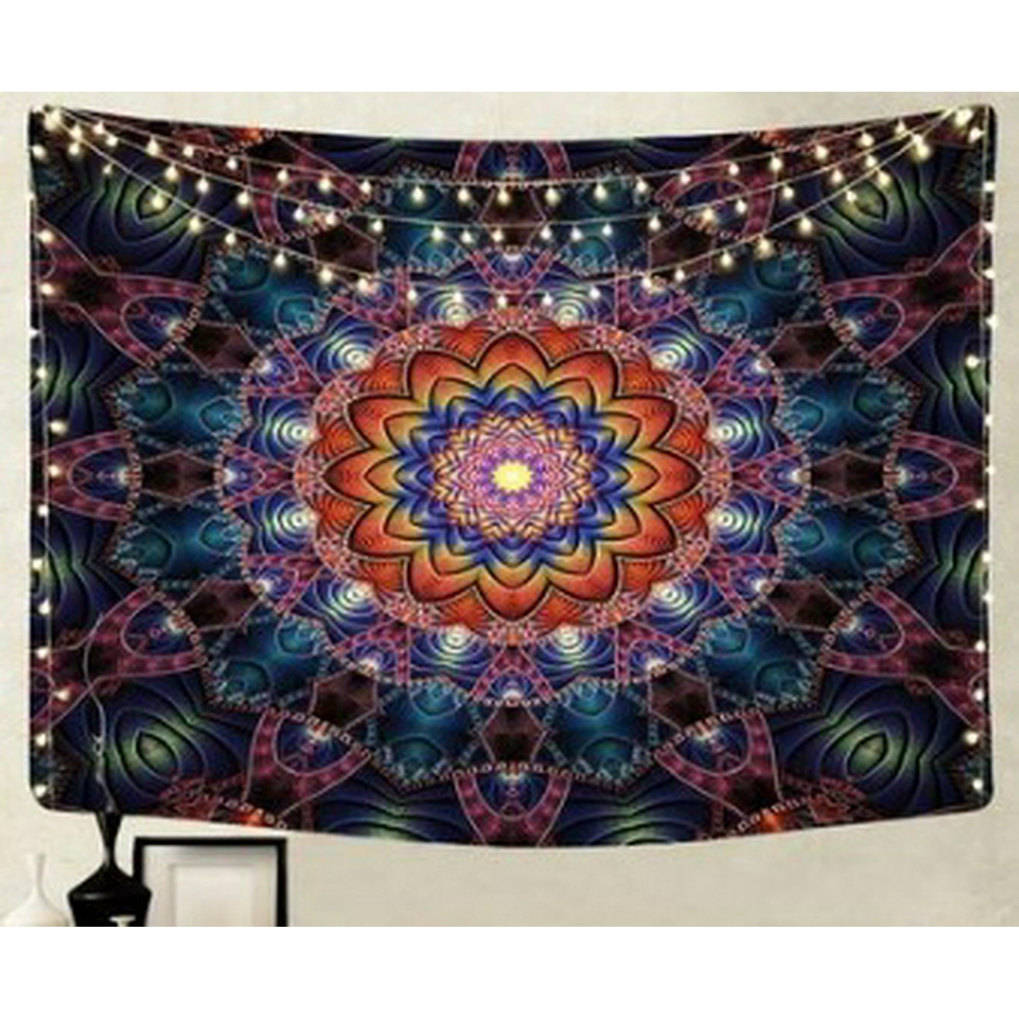 Nituyy Hippie Hanging Wall Tapestry Colorful Bohemian Psychedelic Blanket For Bedroom Living Room Sofa Headboard 37 29 Inch Other