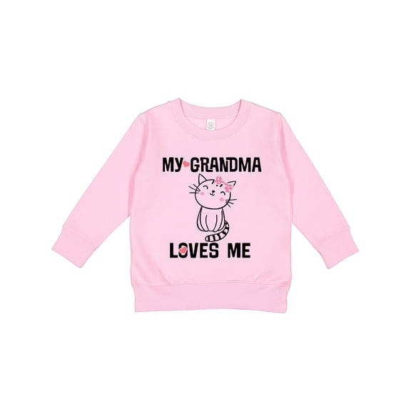 Inktastic My Grandma Loves Me Girls Kitty Toddler Sweatshirt