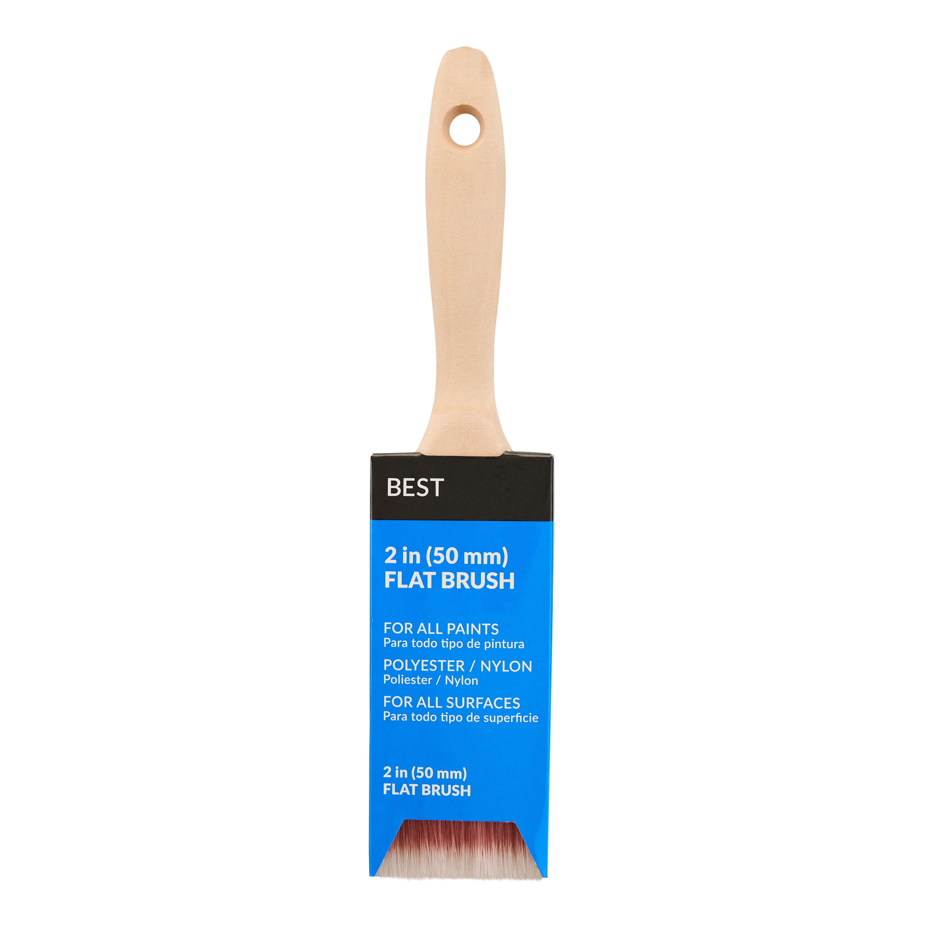 (2 pack) BEST 2" Polyester-Nylon Flat Brush