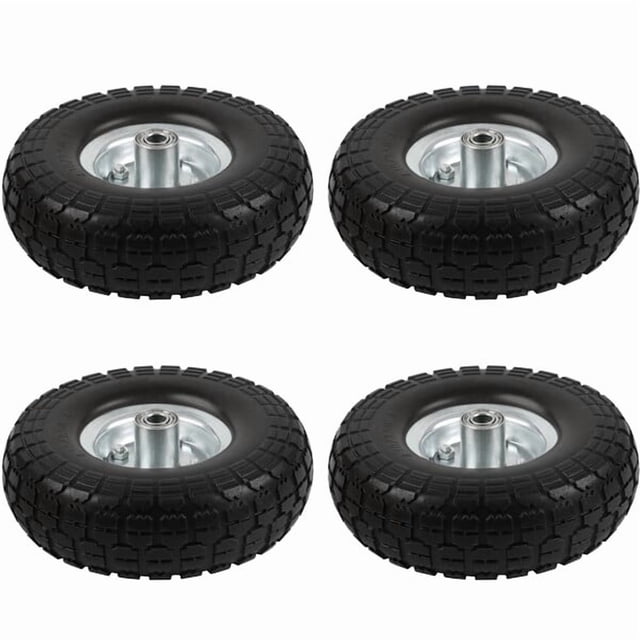 QueipA 10 inch Solid Rubber Tyre Wheels Sack Truck Cart Wheel for Garden Utility