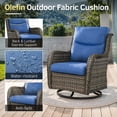 thumbnail image 4 of PARKWELL Patio Wicker Chairs Swivel Rocker Set of 2,Outdoor Rattan Swivel Glider Rocking Lounge Chairs for Patio Porch Pool,Gray/Navy, 4 of 8