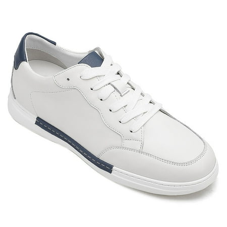 

CMR CHAMARIPA Casual Lace Up Elevator Sneakers White Mens Height Increasing Shoes 1.95 inches