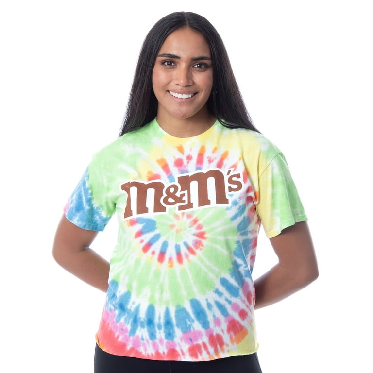 M&M's Women's Mars Candy Chocolate M and M Spiral Tie-Dye Girls T-Shirt (M)