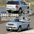 thumbnail image 3 of Spec-D Tuning Chrome LED Halo Projector Headlights Compatible with 2002-2005 Ford Explorer, Left + Right Pair Headlamps Assembly, 3 of 7