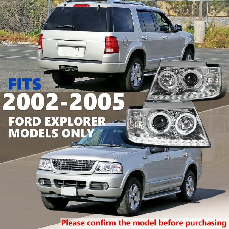 Pair Of Halogen Headlights – Fits 2001-2005 Ford Explorer Sport Trac (Driver & Passenger)