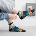 thumbnail image 2 of Fuzoiu Floral Ship On Ocean Print Adult Socks, Crew Moisture-wicking Socks, Unisex Cushion Crew Socks,Casual Sports Ankle Socks, 2 of 7