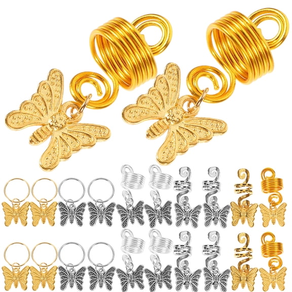 BESTYASH 60Pcs Metal Hair Cuffs for Braids Reusable Braid Jewelry with