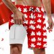thumbnail image 2 of Pantalones cortos de playa con estampado de hojas de arce para hombre: pantalones de playa holgados para fiestas de verano y uso informal, 2 of 4
