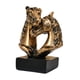 thumbnail image 3 of Escultura de cabeza de caballo doble, mascota de recuerdo de bendición, colección de escritorio Oro negro, 3 of 9