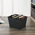 thumbnail image 2 of Home Basics Medium Polyester Woven Strap Storage Bin With Handles, Black (2 Pack), 2 of 8