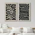 thumbnail image 4 of IDEA4WALL Adhesive Canvas Print Wall Art Set Black Abstract Floral Pattern Vintage Art Retro Wildflowers Illustration Decorative Bohemian Chic Artwork for Home Decor - Canvas 24"x36"x2, 4 of 5
