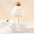 thumbnail image 6 of hirigin Baby Hats Scarves Gloves Set Toddler Boys Girls Bobbles Cap Autumn Winter Warm Twist Knitted Hat Neckerchief Gloves Suit, 6 of 8