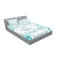 thumbnail image 2 of Ambesonne Saying Fitted Sheet & Pillow Sham Set, Wavy Lines Nautical Love, Queen, Pale Pink Pale Blue, 2 of 2