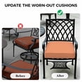thumbnail image 4 of Outdoor Patio Cushion Covers 4 Pack Solid Color Patio Chair Cushion Covers with Ties and Zipper Orange Waterproof Outdoor Seat Cushion Covers for Patio Furniture 22"x22", 4 of 7