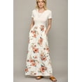 thumbnail image 2 of Made by Johnny Women's Short Sleeve Loose Plain Casual Long Maxi Dresses with Pockets XXL SOLID_WHITE_FLORAL, 2 of 6