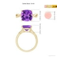 thumbnail image 4 of ANGARA Natural Claw-Set Cushion 3.65 ct Amethyst Solitaire Engagement Ring in 14K Yellow Gold for Women (Size-10mm) | February Birthstone, Anniversary, Jewelry Gift for Women | Natural Amethyst Ring, 4 of 9
