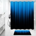 thumbnail image 3 of 4 Pcs Grey and Black Gradient Shower Curtain Set with Rugs and Toilet Lid Cover, Modern Simple Waterproof Fabric Bathroom Set, Ombre Stripe Gothic Abstract Bathroom Decor Set Accessories, 3 of 6