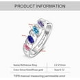 thumbnail image 4 of Custom Gift for Mom Personalized Mothers Ring Custom Birthstone Ring with 1-6 Birthstones Engraved Family Ring for Mom Grandma Mother's Day Anniversary Christmas, 4 of 6