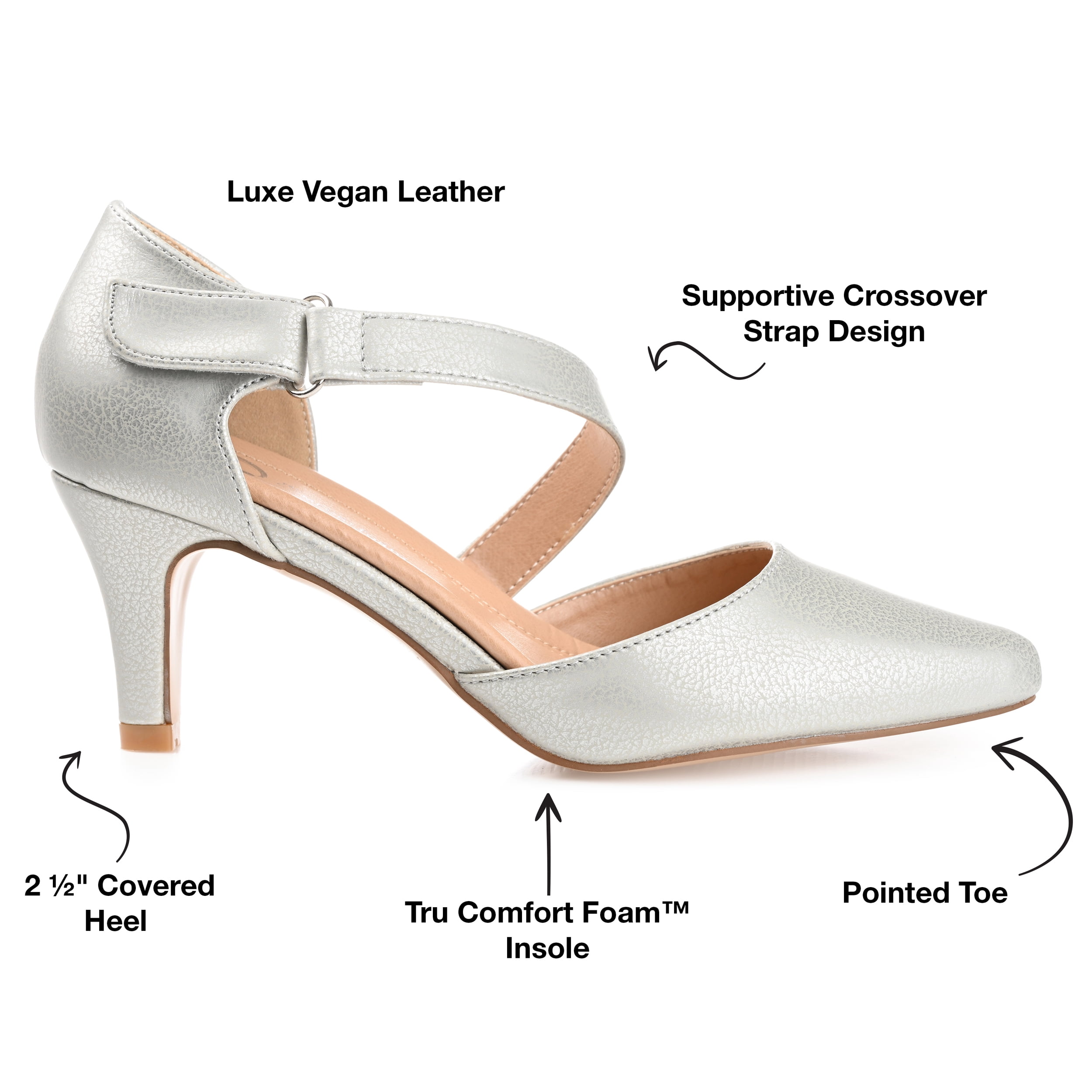 Journee Womens Tillis Pointed Toe Mid Heel Pumps, Widths Available