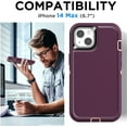 thumbnail image 2 of AIR-for iPhone 14 Plus Case with Glass Screen Protector, Heavy Duty Drop Protection Full Body Rugged Shockproof 3-Layer Military Protective Tough Durable Phone Case for iPhone 14 Plus, 2 of 4