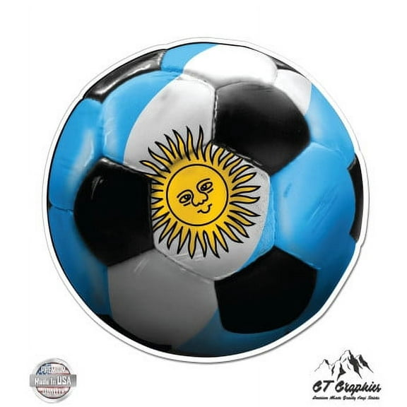 Argentina Soccer Football Futbol Fan - 3" Vinyl Sticker - For Car Laptop I-Pad Phone Helmet Hard Hat - Waterproof Decal