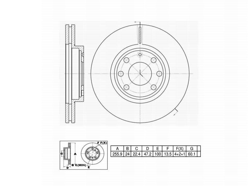 Winstop Brake Rotor, Front WS233909, Daewoo Nubira 2001-1999