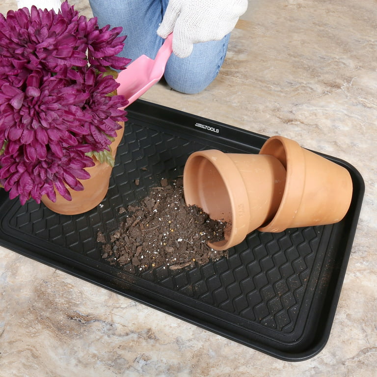 Great Working Tools Boot Trays for Entryway, Set of 2 Heavy Duty Shoe Trays  All Season Muddy Mats Wet Shoe Tray Snow Boot Tray - Brown, 23.75 x 15.5