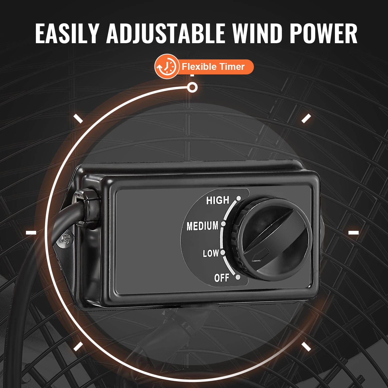 VEVOR Drum Fan, 30 Inch High Velocity Industrial Shop Fan, Heavy Duty Commercial Use 3-Speed 13000CFM, 360°Adjustable Tilting Industrial Floor Fan for Warehouse,Workshop,Factory, Basement