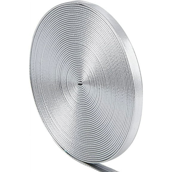 5M Flat Imitation Leather Cord for Pillow Decor Silver 5x0.8mm 5.47 Yards(5m)/Roll