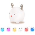 thumbnail image 1 of Luz de noche portátil para niños, luz de noche LED, lámpara de cervatillo para habitación de bebé con modos de respiración de 6 colores, sincronización, lámpara de noche, recargable por USB Adepaton GX-070, 1 of 9