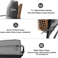 thumbnail image 6 of Decksplore 3-Piece Metal and Rattan Outdoor Bistro Set with Rocking Chairs, Thick Cushions and 2-Tier Side Table, Gray, 6 of 10