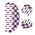thumbnail image 2 of Unique Bargains 1 Pc Semicircle Retro Checkerboard Hair Comb Purple White Acetate Sheet, 2 of 5