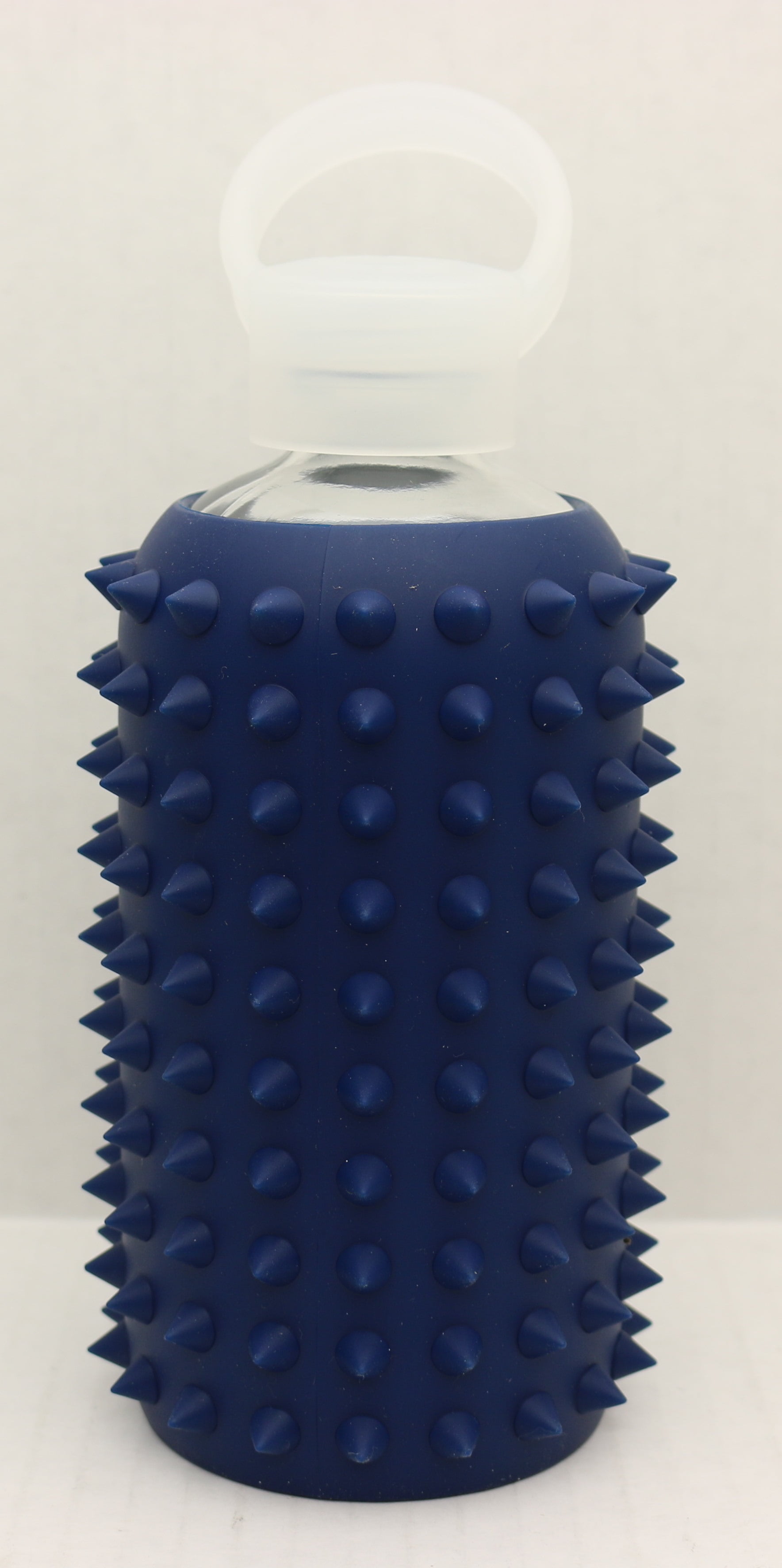 bkr Glass Water Bottle, 16 Oz, Spiked Fifth Ave (Dark Blue), Narrow
