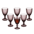 thumbnail image 1 of Juego 6 Copas Vino Agua Cristal Labrado Vidrio, Violeta, 1 of 5