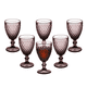thumbnail image 1 of Juego 6 Copas Vino Agua Cristal Labrado Vidrio, Violeta, 1 of 5