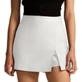 thumbnail image 2 of KANG Fashion Women's High-Waisted Split-Hem Skirt Pants European-American Style High-Quality Stretch Zipper Suit Skort Slim Fit Casual Streetwear Outfit White M, 2 of 6