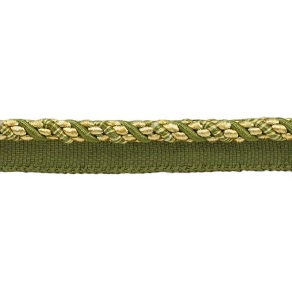 4/16" (0.5cm) Noblesse Collection Medium Decorative Twisted Rope Cord with Lip | Cord Trim # 0416H,, Olive Garden Green (Color# 010) 9 Yards (27 ft/8m)