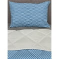 thumbnail image 3 of Scale Comforter & Sham Bedding Set, Fish Scale Pattern with Geometric Half Circles Japanese Squama Design Oriental, 3 pcs Duvet Set Microfiber Filling Quilt, 5 Sizes, Blue and White, by Ambesonne, 3 of 4