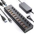 thumbnail image 1 of Hub USB 3.2 a tipo A, tipo C SmartDelux de 10 Gbps con 10 puertos, 1 of 8