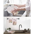 thumbnail image 5 of Pink Easter Kitchen Dish Towels for Drying Dishes Set of 4, Spring Watercolor Tulip Flower Plant Plaid Waffle Weave Microfiber Hand Tea Bathroom Towels Quick Dry & Absorbent Towel 15.7x23.6, 5 of 7